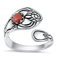 Load image into Gallery viewer, Sterling Silver Oxidized Red Agate Ring-18.7mm