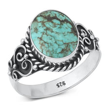 Load image into Gallery viewer, Sterling Silver Genuine Turquoise Stone Ring-1