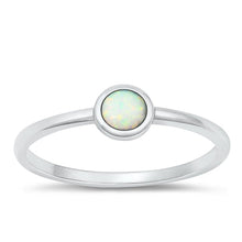 Load image into Gallery viewer, Sterling Silver Round White Lab Opal Ring