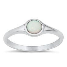 Load image into Gallery viewer, Sterling Silver Round White Lab Opal Ring