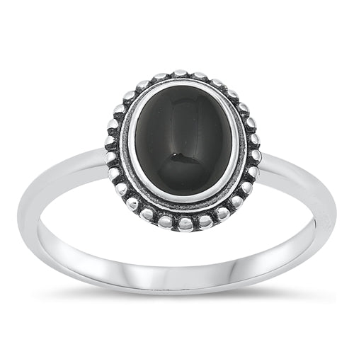 Sterling Silver Black Agate Ring