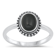 Load image into Gallery viewer, Sterling Silver Black Agate Ring