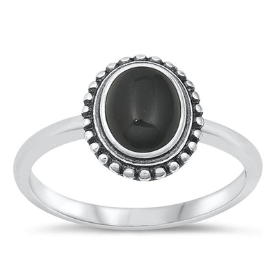 Sterling Silver Black Agate Ring