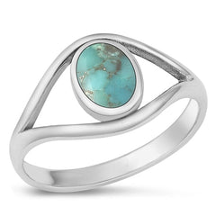 Sterling Silver Oxidized Genuine Turquoise Ring-11.8mm
