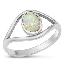 Load image into Gallery viewer, Sterling Silver Oxidized White Lab Opal Ring-11.8mm