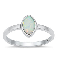 Load image into Gallery viewer, Sterling Silver Oxidized White Lab Opal Ring-9mm