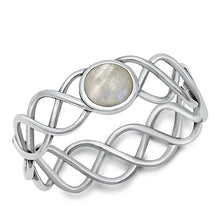 Load image into Gallery viewer, Sterling Silver Oxidized Moonstone Ring-6.2mm