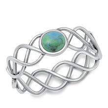 Load image into Gallery viewer, Sterling Silver Oxidized Genuine Turquoise Ring-6.1mm