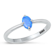 Load image into Gallery viewer, Sterling Silver Oxidized Blue Lab Opal Ring-7.1mm