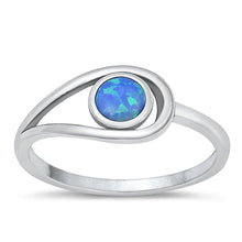 Load image into Gallery viewer, Sterling Silver Oxidized Blue Lab Opal Ring-8.1mm