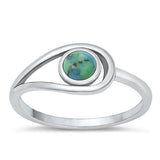 Sterling Silver Oxidized Genuine Turquoise Ring-8.1mm