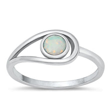 Load image into Gallery viewer, Sterling Silver Oxidized White Lab Opal Ring-8.1mm