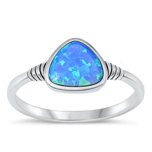 Load image into Gallery viewer, Sterling Silver Oxidized Blue Lab Opal Ring-8.7mm