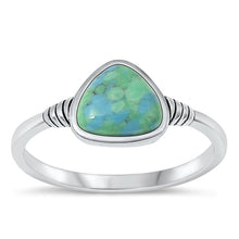 Load image into Gallery viewer, Sterling Silver Oxidized Genuine Turquoise Stone Ring-8.7mm