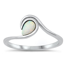 Load image into Gallery viewer, Sterling Silver Oxidized White Lab Opal Ring-7.6mm