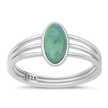 Load image into Gallery viewer, Sterling Silver Rhodium Plated Genuine Turquoise Stone Ring-10.9mm