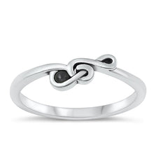Load image into Gallery viewer, Sterling Silver Oxidized Black Agate Stone Music Note Ring