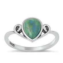 Load image into Gallery viewer, Sterling Silver Oxidized Genuine Turquoise Stone Ring-10.1mm