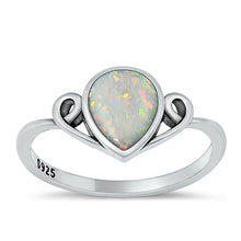 Load image into Gallery viewer, Sterling Silver Oxidized White Lab Opal Ring-10.1mm
