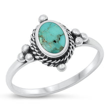 Load image into Gallery viewer, Sterling Silver Oxidized Genuine Turquoise Ring-13mm