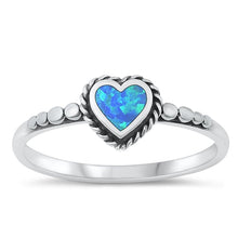 Load image into Gallery viewer, Sterling Silver Oxidized Blue Lab Opal and Ring-7.7mm