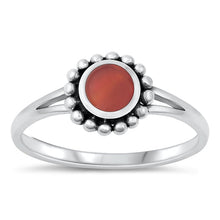 Load image into Gallery viewer, Sterling Silver Oxidized Red Agate Ring-8.6mm