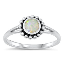 Load image into Gallery viewer, Sterling Silver Oxidized White Lab Opal and Ring-8.6mm