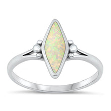 Load image into Gallery viewer, Sterling Silver Oxidized 12.8mm Diamond White Lab Opal Ring