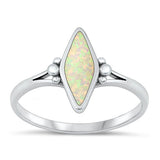 Sterling Silver Oxidized 12.8mm Diamond White Lab Opal Ring