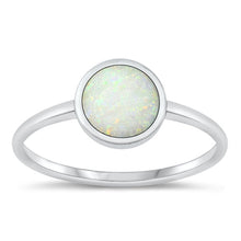 Load image into Gallery viewer, Sterling Silver Oxidized White Lab Opal and Ring-8.5mm