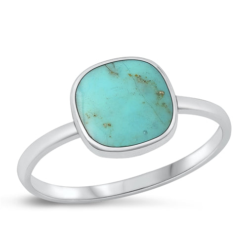 Sterling Silver Oxidized Genuine Turquoise Ring-9.7mm