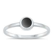 Load image into Gallery viewer, Sterling Silver High Polished Black Agate Ring-6mm