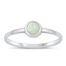 Load image into Gallery viewer, Sterling Silver High Polished White Lab Opal and Ring