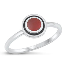 Load image into Gallery viewer, Sterling Silver Oxidized Red Agate Ring-8mm