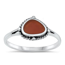 Load image into Gallery viewer, Sterling Silver Oxidized Red Agate Ring-9mm