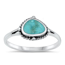 Load image into Gallery viewer, Sterling Silver Oxidized Genuine Turquoise Ring-9mm