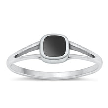 Load image into Gallery viewer, Sterling Silver Oxidized Black Agate Ring-6mm