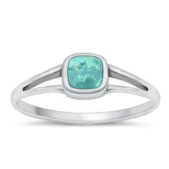 Sterling Silver Oxidized Genuine Turquoise Ring-6mm