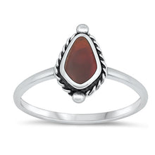 Load image into Gallery viewer, Sterling Silver Oxidized Red Agate Ring-12.2mm