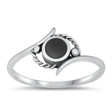 Load image into Gallery viewer, Sterling Silver Oxidized Black Agate Ring-10.2mm