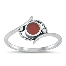 Load image into Gallery viewer, Sterling Silver Oxidized Red Agate Ring-10.2mm