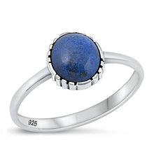 Load image into Gallery viewer, Sterling Silver Oxidized Blue Lapis Ring-9.2mm