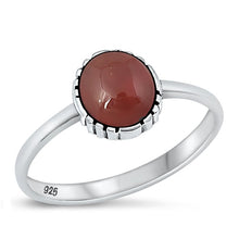 Load image into Gallery viewer, Sterling Silver Oxidized Red Agate Ring-9.2mm