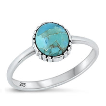 Load image into Gallery viewer, Sterling Silver Oxidized Genuine Turquoise Ring-9.2mm