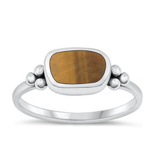 Load image into Gallery viewer, Sterling Silver Oxidized Tiger Eye Ring-6.6mm