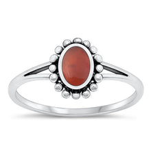 Load image into Gallery viewer, Sterling Silver Oxidized Red Agate Ring-9.8mm