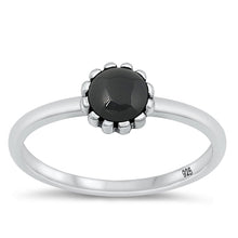 Load image into Gallery viewer, Sterling Silver Oxidized Black Agate Ring-6.5mm