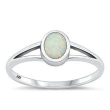 Load image into Gallery viewer, Sterling Silver Oxidized White Lab Opal Ring-6.8mm