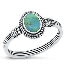 Load image into Gallery viewer, Sterling Silver Oxidized Genuine Turquoise Stone Ring-10.3mm