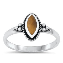 Load image into Gallery viewer, Sterling Silver Oxidized Tiger Eye Stone Ring-11mm